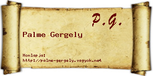 Palme Gergely névjegykártya